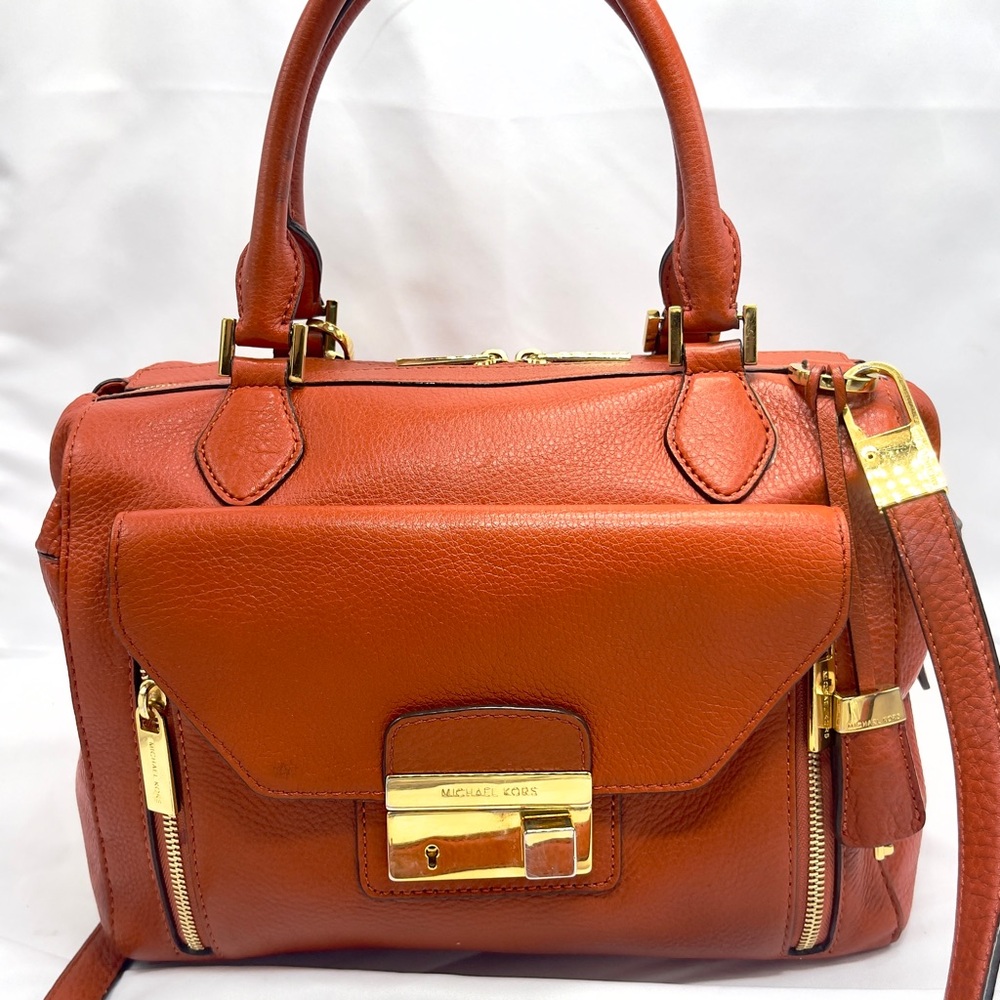 RARE MICHAEL KORS Haley Leather Convertible Crossbody/Shoulder Satchel Bag